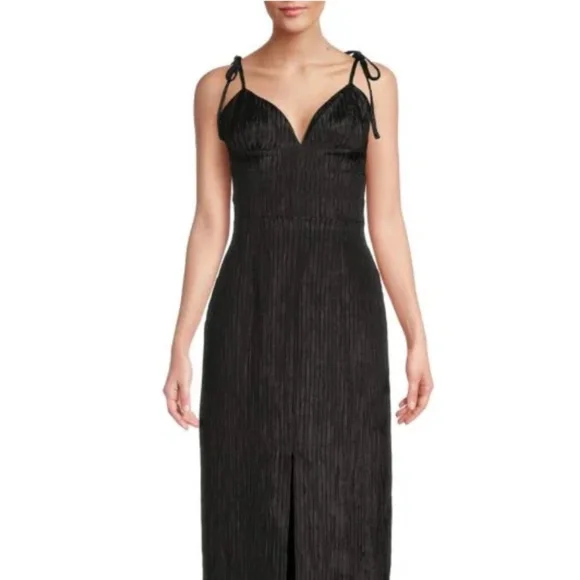 Bcbgmaxazria Pleated Midi Dress, 12 / Black